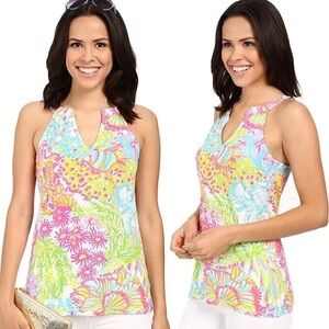 Lilly Pulitzer Arya Tank in Lovers Coral – Medium